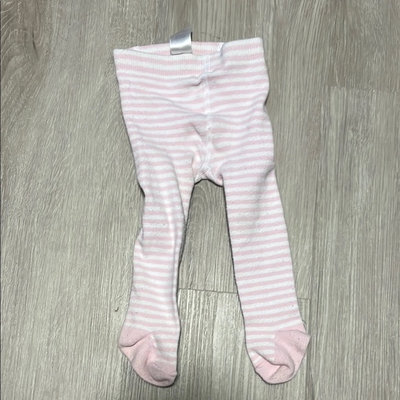 4/$20 Carters Pink and White Striped Baby Tights 12M - Picture 1 of 1
